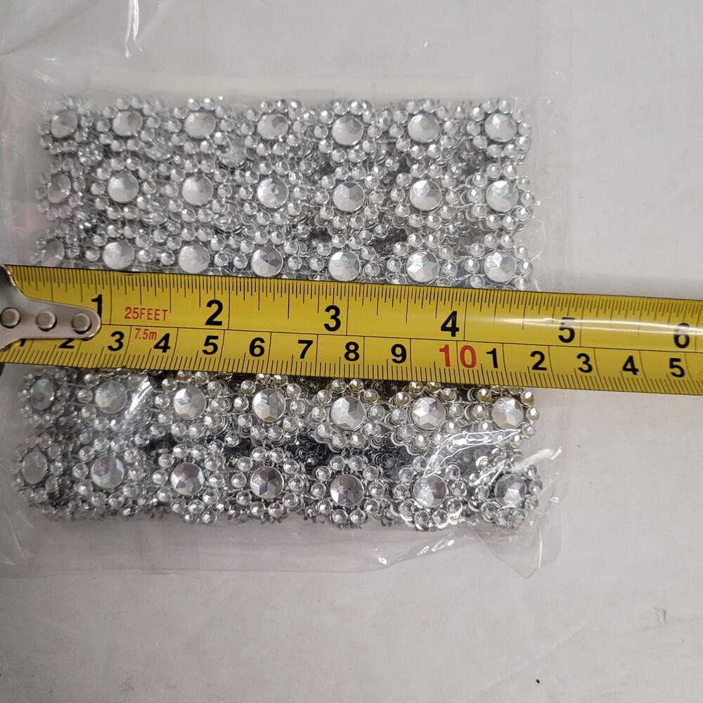 Silver Rhinestone Flower Embellishments - Picture 8 of 8